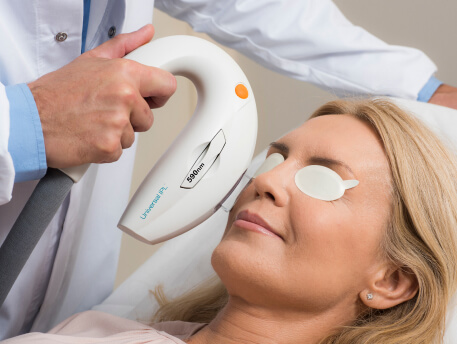 woman having dry eye relief